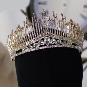 Rhinestone Alloy Large Crown Hair Accessory
